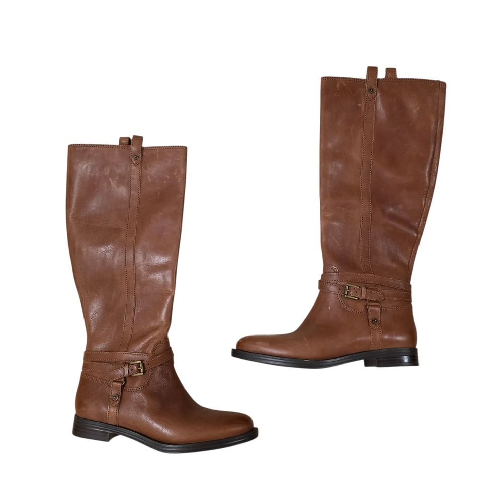 Enzoโ Anglioni Tan Leather Classic Preppy Eaedosa Tall Riding Boots Size 6.5M
